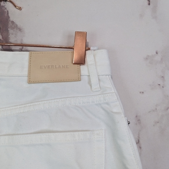 Everlane Jeans Button Fly 90s Cheeky Straight Leg High Rise White Bone Reg - Picture 9 of 13